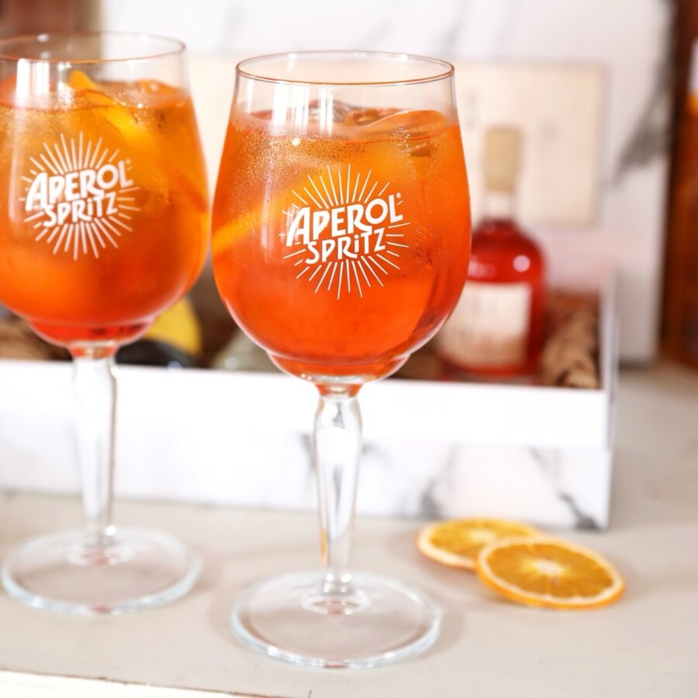 New Aperol Spritz Cocktail Glasses Set Of 2 - Picture 3 of 13